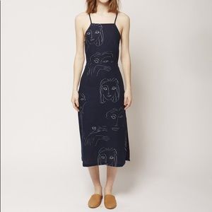 Paloma Wool 36 S 4 dress linen faces carlotta navy